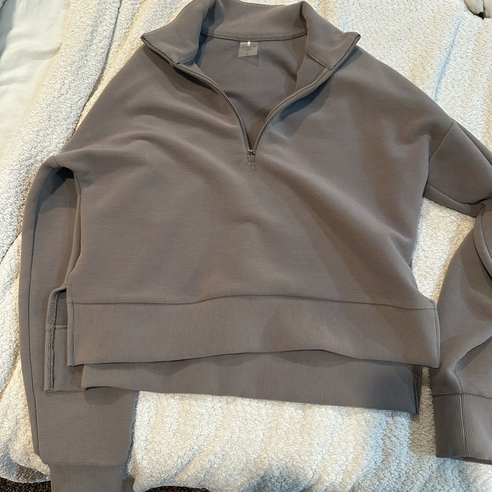 Calia Quarter-Zip Pullover Sweatshirt in Taupe